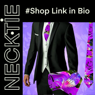 Tropical Flowers Floral Neck Tie