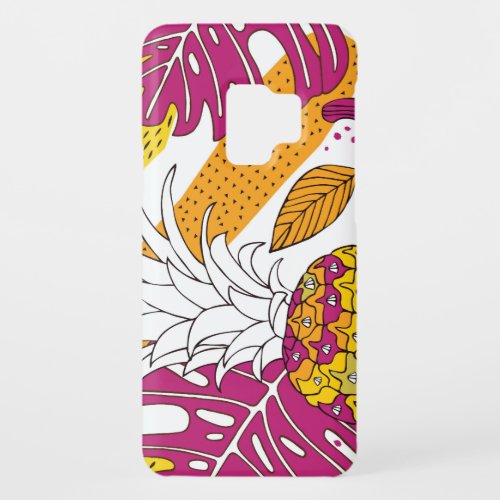 Tropical Flowers Fruits Exotic Print Case_Mate Samsung Galaxy S9 Case