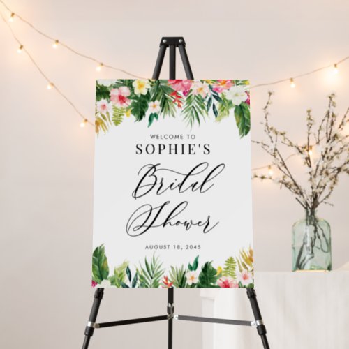 Tropical Flowers Garland Summer Bridal Shower Foam Board