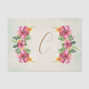 Tropical Flowers Hibiscus Plumeria Floral Elegant Tissue Paper