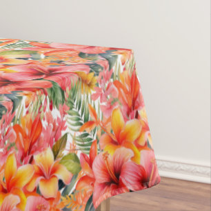 Tropical Flowers Hibiscus Tablecloth