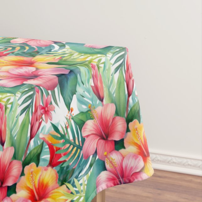 Tropical Flowers Hibiscus Tablecloth (In Situ)