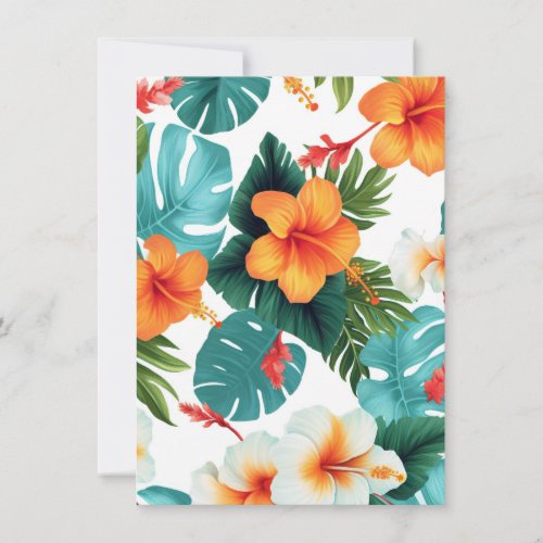 Tropical flowers invitation