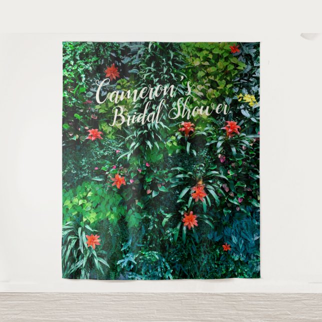 Tropical Flowers Island Bridal Shower Backdrop (Front)