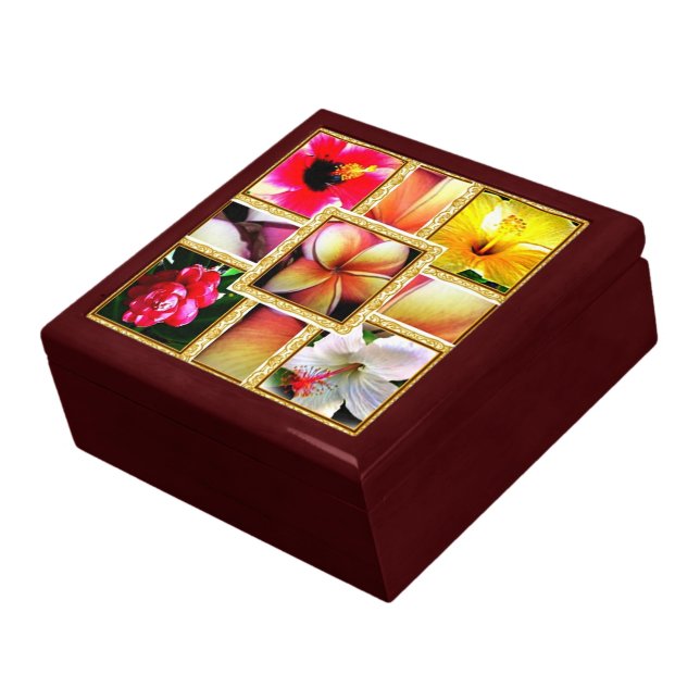 Tropical flowers keepsake box (Side)