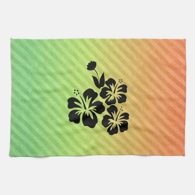 Tropical Flowers Kitchen Towel (Horizontal)