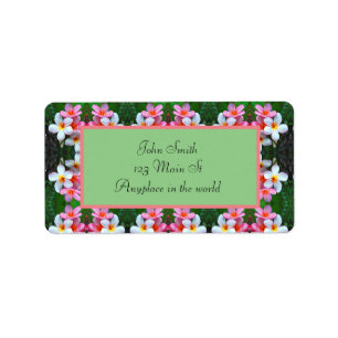 Tropical flowers label