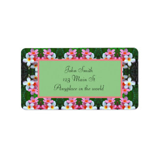 Tropical flowers label