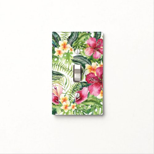 Tropical Flowers Leaves Floral Chic Tropics Light Switch Cover