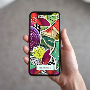 Tropical Flowers Leaves Girly all-over print iPhone 13 Case
