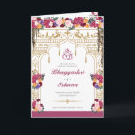 Tropical Flowers & Leaves Hindu Wedding Ceremony Program<br><div class="desc">This wedding ceremony program details the important steps of a hindu wedding to explain this to guests who may be unfamiliar or to help them follow along with the sacred rituals of this wonderful day. All of the colors can be edited in the design tool, and the text can be...</div>