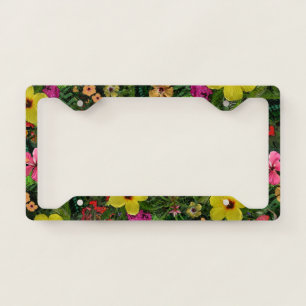 Tropical Flowers License Plate Frame