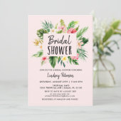 Tropical Flowers Luau Bridal Shower Invitation (Standing Front)
