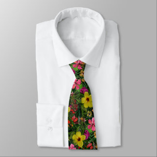 Tropical Flowers Neck Tie