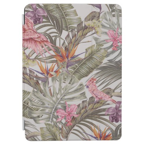 Tropical flowers  palm leaves  bird of paradise  iPad air cover