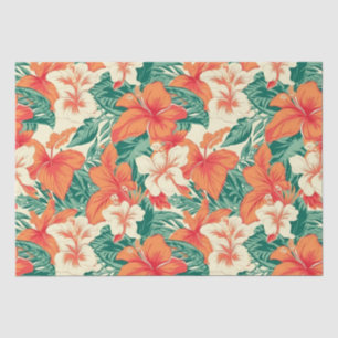 Tropical flowers pattern Hawaiian vibe Tissue Paper