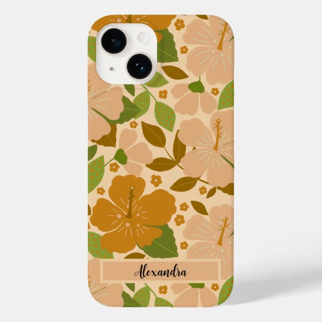 Tropical Flowers Personalized Case-Mate iPhon iPhone Case (Back)