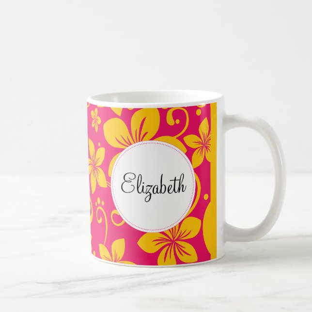 Tropical Flowers Personalized Mug (Right)