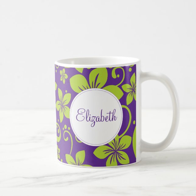 Tropical Flowers Personalized Mug (Right)