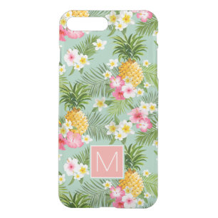 Tropical Flowers & Pineapples Add Your Initial iPhone 8 Plus/7 Plus Case