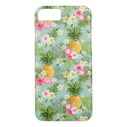 Tropical Flowers  Pineapples iPhone 87 Case