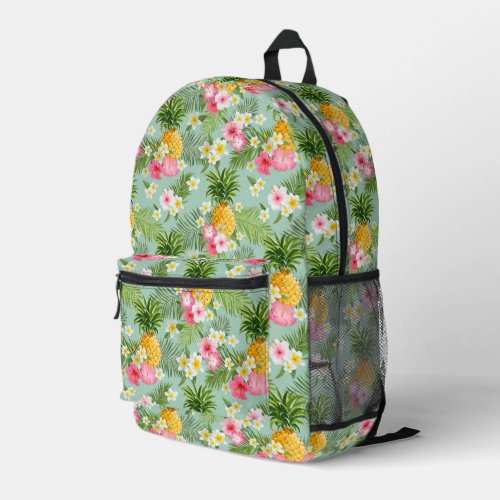 Tropical Flowers  Pineapples Printed Backpack