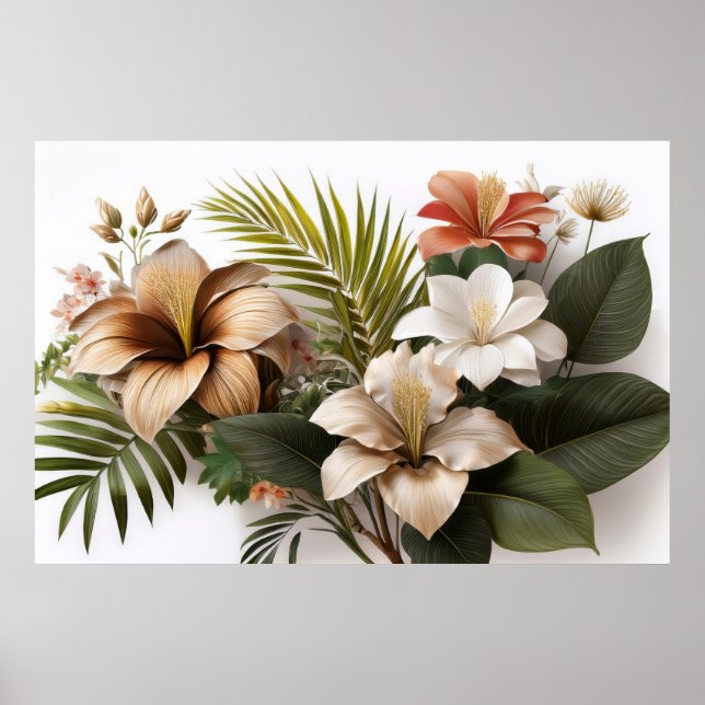 Tropical Flowers Poster (Front)