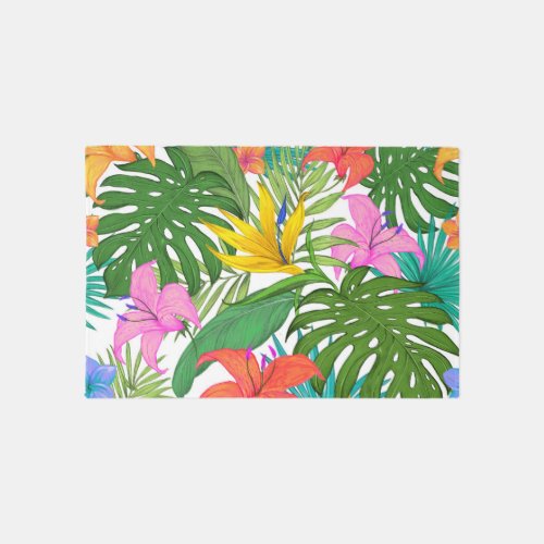 tropical flowers rug