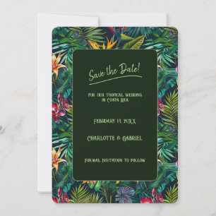 Tropical Flowers Save the Date Invitation
