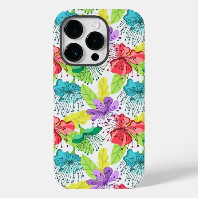 Tropical flowers seamless pattern Case-Mate iPhone case (Back)