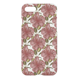 Tropical flowers seamless pattern red flowers iPhone SE/8/7 case