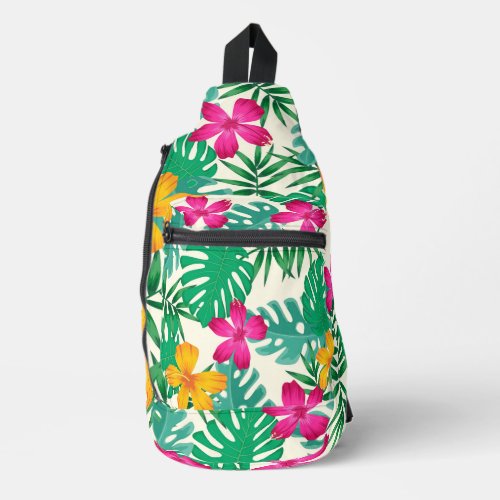 Tropical flowers  sling bag