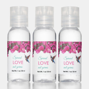 Tropical flowers Spread love not germs Hand Sanitizer