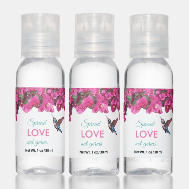 Tropical flowers Spread love not germs Hand Sanitizer (Set)