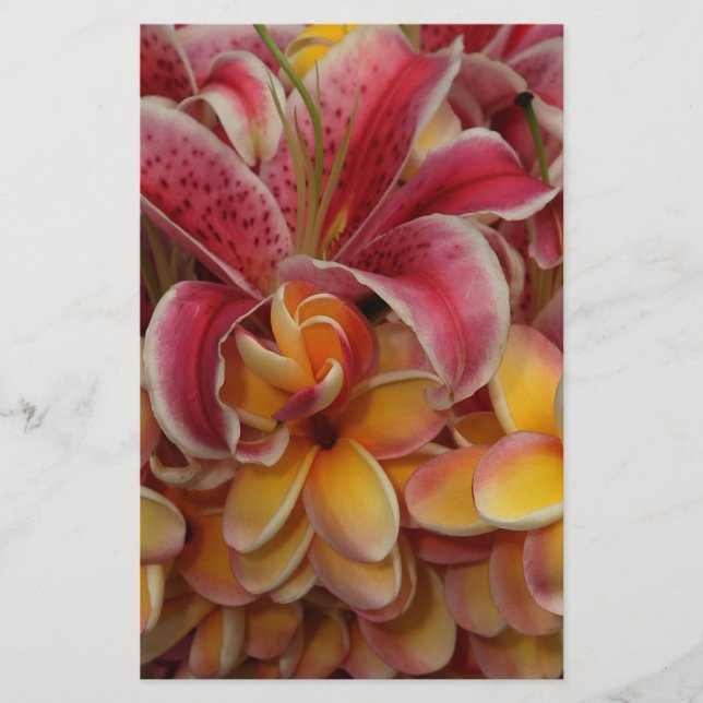 Tropical flowers stationery (Front)