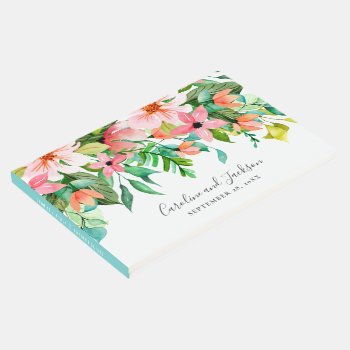 Tropical Flowers Summer Wedding Guest Book by dulceevents at Zazzle