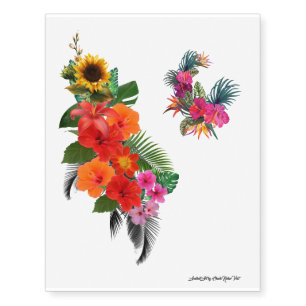 Tropical Flowers Temporary Tattoos