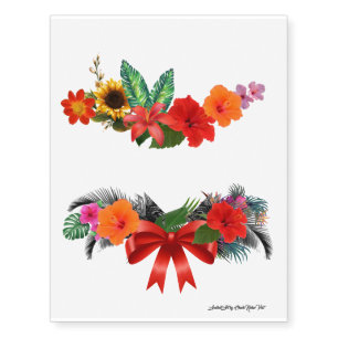 Tropical Flowers Temporary Tattoos