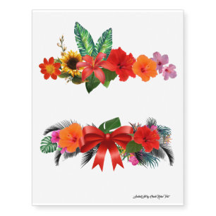 Tropical Flowers Temporary Tattoos
