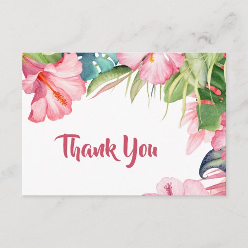 Tropical Flowers Thank you Card
