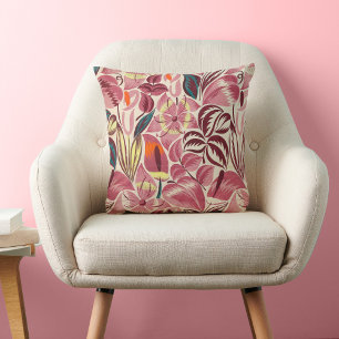 Tropical Flowers Throw Pillow