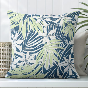 Tropical Flowers Throw Pillow
