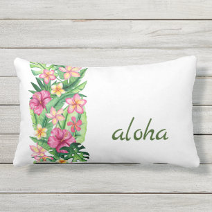 Tropical Flowers Throw Pillow