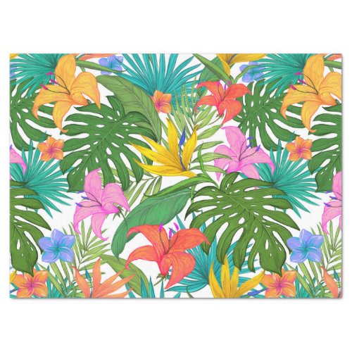 tropical flowers tissue paper