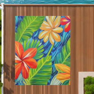 Tropical Flowers Two Outdoor Rug