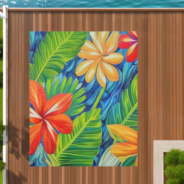 Tropical Flowers Two Outdoor Rug (Insitu (Outdoor 2))