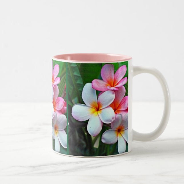 Tropical flowers Two-Tone coffee mug (Right)