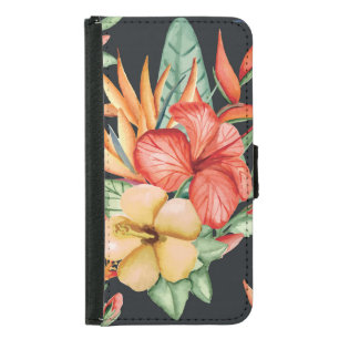 Tropical Flowers: Vintage Watercolor Charm. Samsung Galaxy S5 Wallet Case