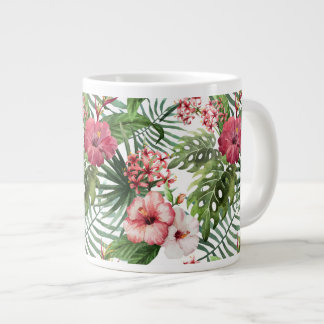 Tropical Flowers Watercolor Modern Fine Floral Large Coffee Mug