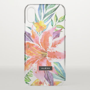 Tropical flowers with Lily bulb bouquet iPhone XS Case